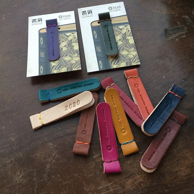 isni Bookmark cord 11 colors Handmade leather - ที่เก็บสายไฟ/สายหูฟัง - หนังแท้ หลากหลายสี