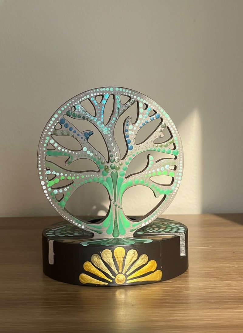 生命之樹點點曼陀羅燭台 - 香氛/精油/擴香 - 其他材質 