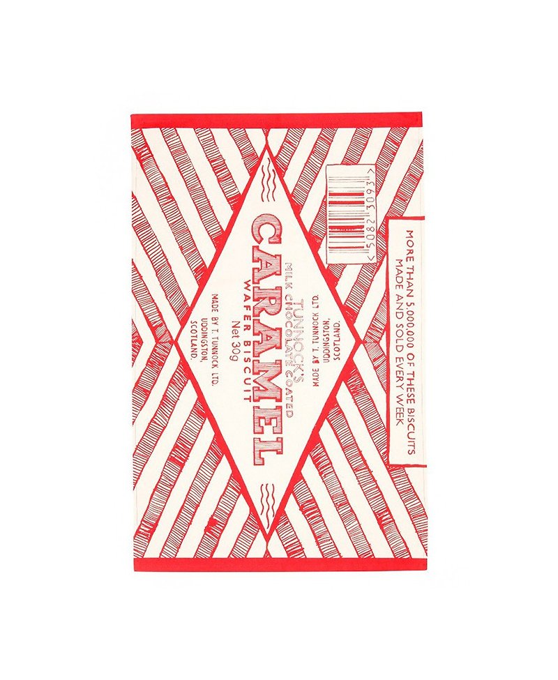 British Gillian Kyle pop style hand-painted caramel biscuit text kitchen towel/bowl towel - ผ้าขนหนู - ผ้าฝ้าย/ผ้าลินิน สีแดง