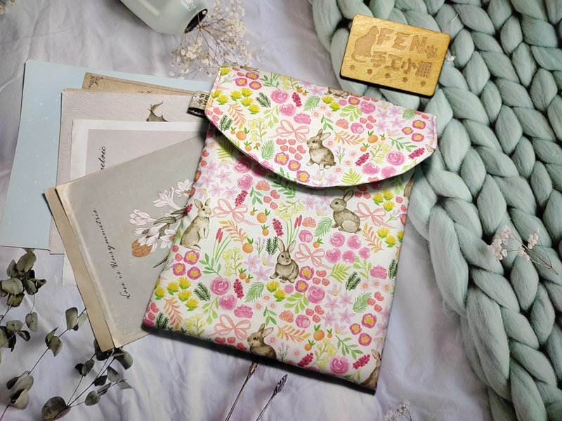 Bag series-Korean thin cotton design cute flower and rabbit style-7.8-inch e-book protective cover-storage - Tablet & Laptop Cases - Cotton & Hemp 