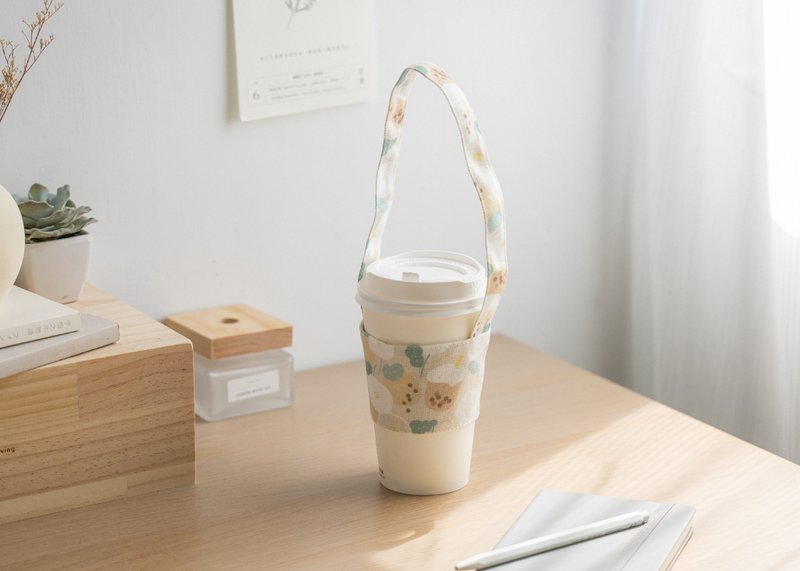 [Zhenniuhuahua-lightweight beverage bag] beverage cup cover/lightweight storage - ถุงใส่กระติกนำ้ - เส้นใยสังเคราะห์ สีกากี