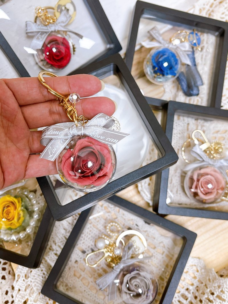 Eternal Rose Keychain Pendant Pearl Dried Flowers Everlasting Flowers Immortal Flower Keychain Pendant - Dried Flowers & Bouquets - Plants & Flowers 