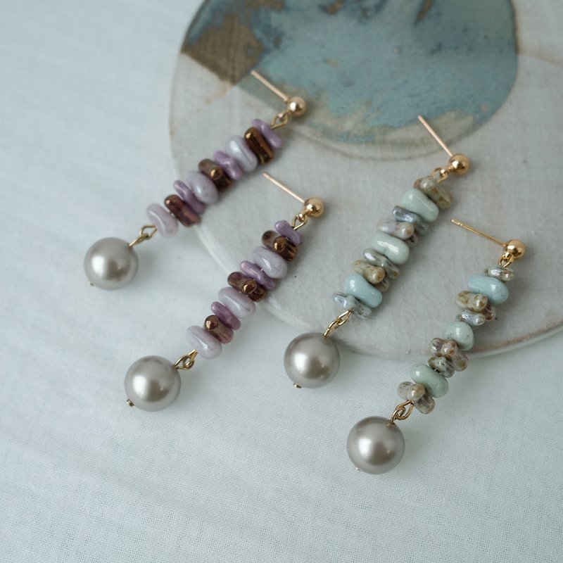 ••• Moonlight Stone ••• - Earrings & Clip-ons - Other Materials Purple