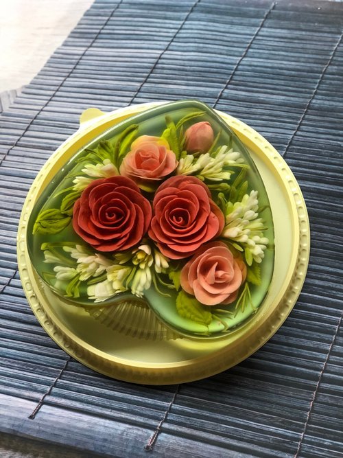 Cathy手工藝術果凍 8寸生日蛋糕.慶祝。春節禮。純天然。果凍花蛋糕.情人節,節日禮