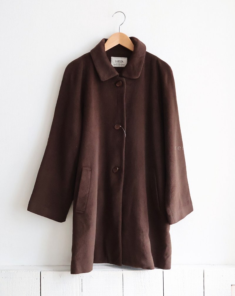 Winter retro Japanese angora wool soft brown vintage coat jacket - Women's Casual & Functional Jackets - Wool Brown