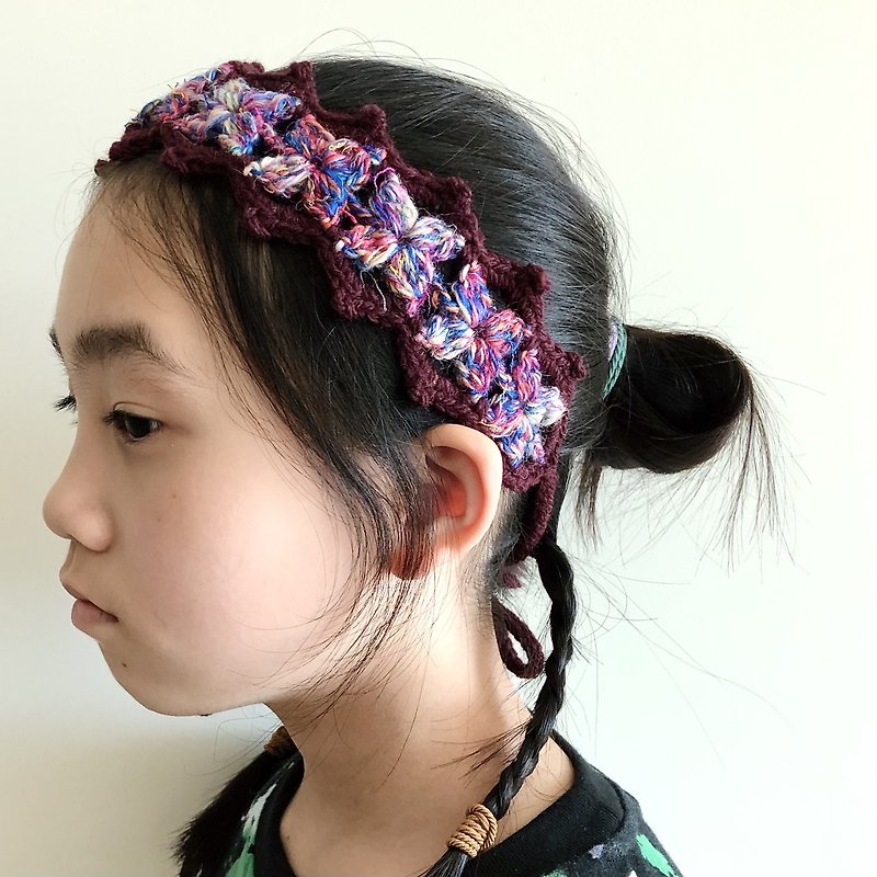 Braided Hair Band - Flower Star - Hair Accessories - Wool Multicolor