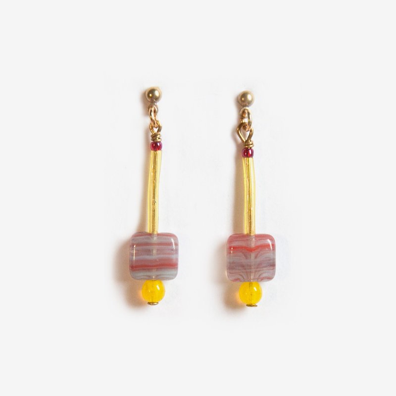 Flamingo Square Earrings - Earrings & Clip-ons - Other Metals Red