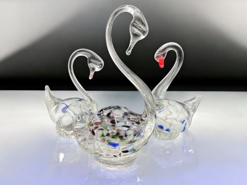 ヴィンテージ　formica フォルミア社　ムラーノガラス　白鳥　イタリア製 ヴィンテージ formica フォルミア社 ムラーノガラス 白鳥