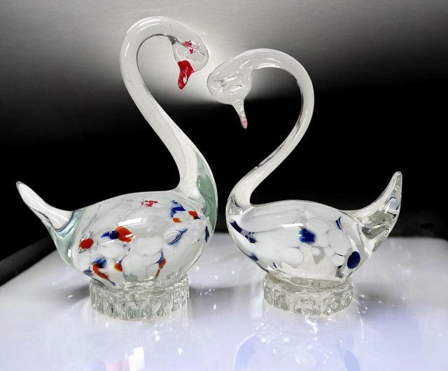 Salviati｜murano/ムラーノ｜ガラスオブジェクト｜白黒｜鳥｜ Salviati｜murano/ムラーノ｜ガラスオブジェクト｜白黒｜鳥｜