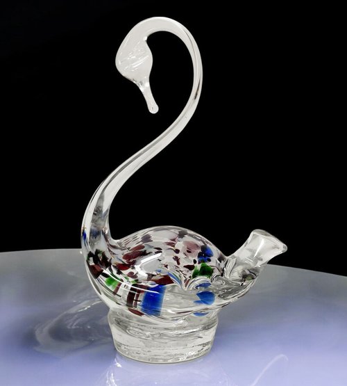 Salviati｜murano/ムラーノ｜ガラスオブジェクト｜白黒｜鳥｜ Salviati｜murano/ムラーノ｜ガラスオブジェクト｜白黒｜鳥｜