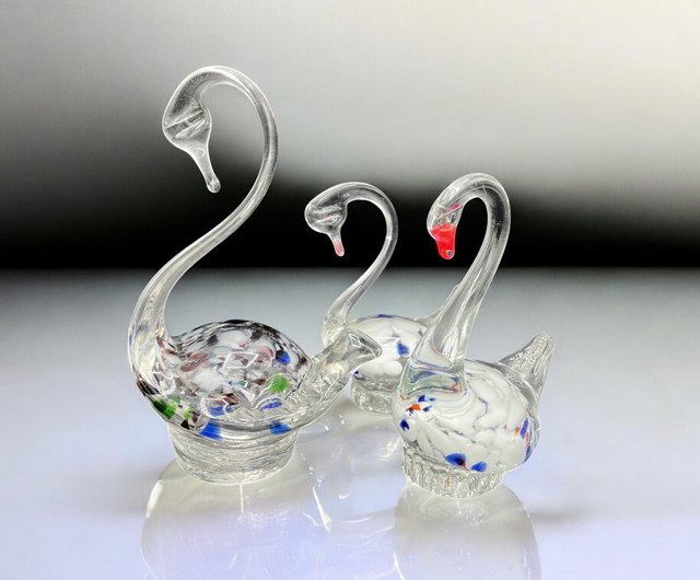 Salviati｜murano/ムラーノ｜ガラスオブジェクト｜白黒｜鳥｜ Salviati｜murano/ムラーノ｜ガラスオブジェクト｜白黒｜鳥｜