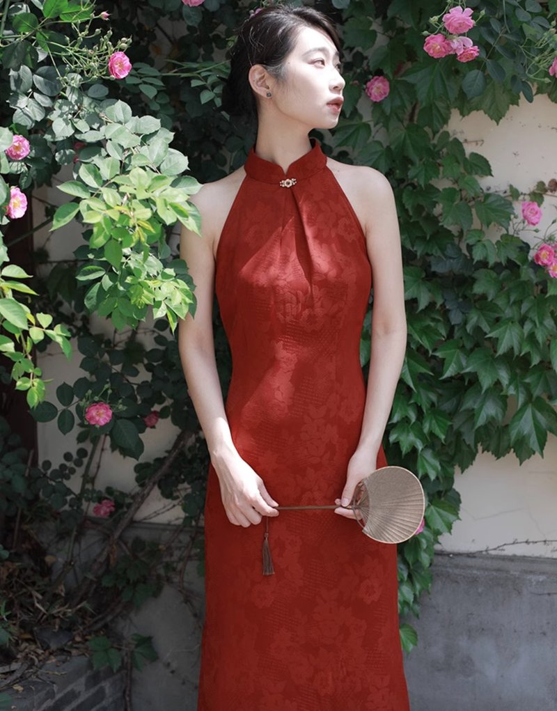 此去經年 囍貳 中國風婚禮旗袍 - 洋裝/連身裙 - 其他材質 紅色