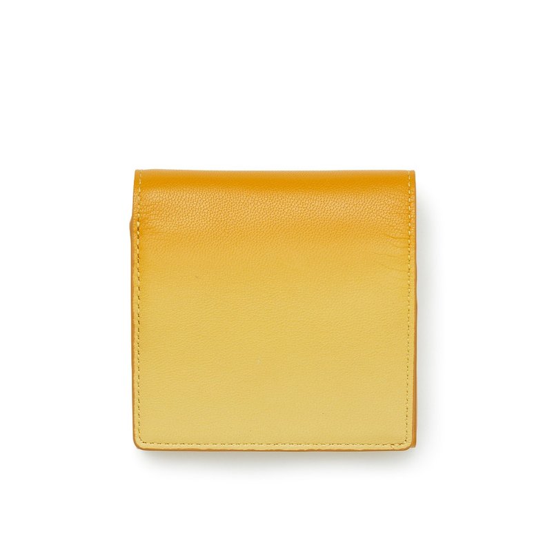 Irodori seasonal color square short clip-Fuchun - Wallets - Genuine Leather Yellow