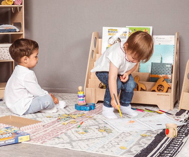 床の棚 モンテッソーリ幼児用本棚、子供用木製収納 - ショップ