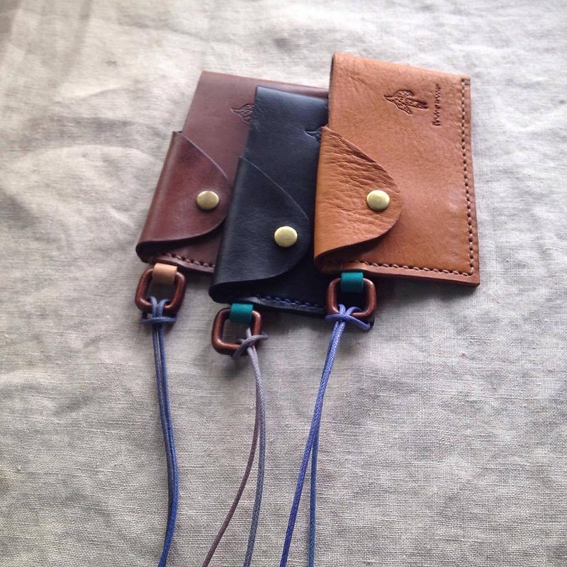 simple simple beauty card / business card holder (mocha color has been used up)_hand-stitched leather - Card Holders & Cases - Genuine Leather Brown