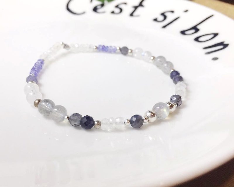 MH sterling silver natural stone custom series _ song of cloud and smoke - Bracelets - Crystal Purple
