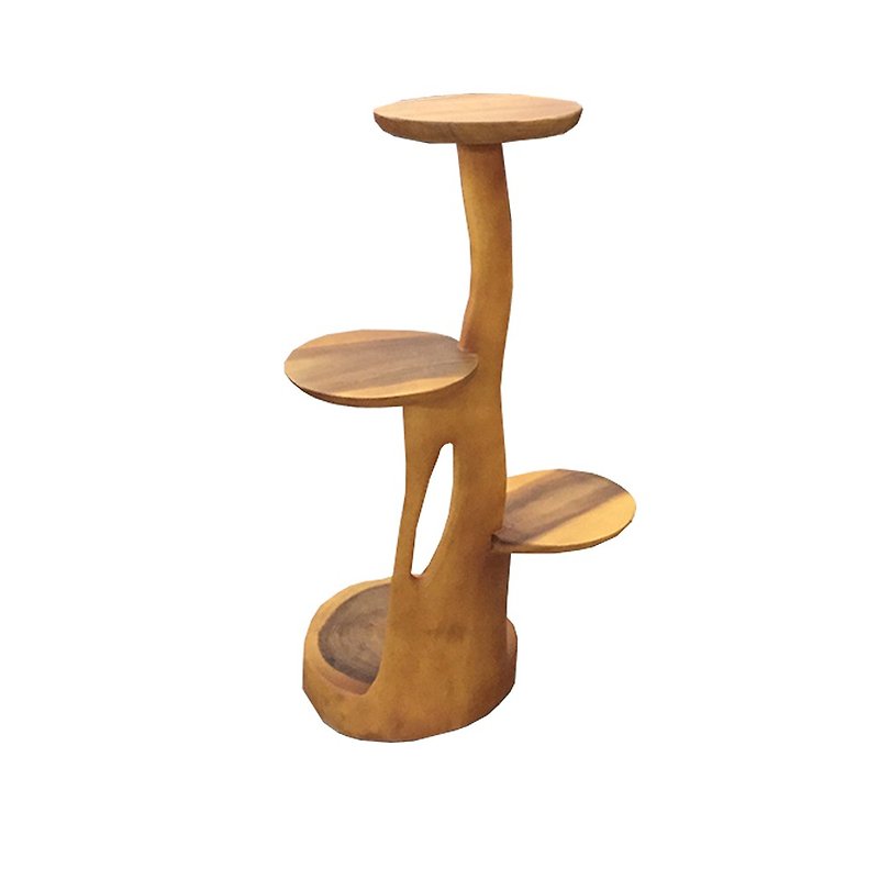 [Jidi City 100% log furniture] SNOT001B log flower shape shelf storage rack - Items for Display - Wood Brown