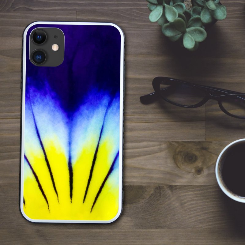 Mysterious and beautiful flower lover cell pattern with colorful gradation Smartphone case [Tempered glass finish] Compatible with iPhone 16 - เคส/ซองมือถือ - พลาสติก หลากหลายสี