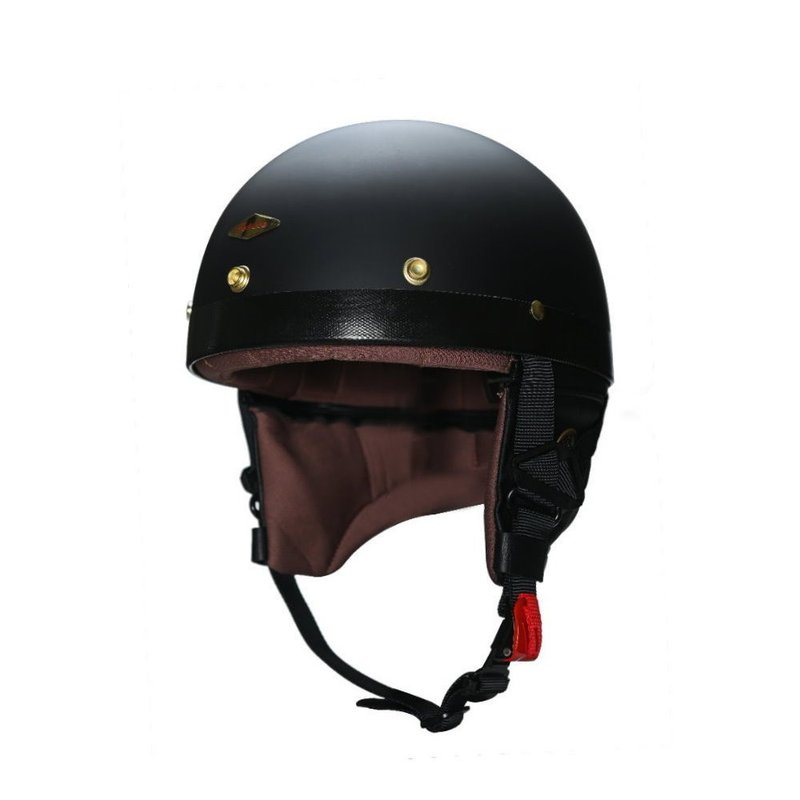 FETURE-HALF MOON (LAMBSKIN)-MATTE BLACK - Helmets - Genuine Leather 