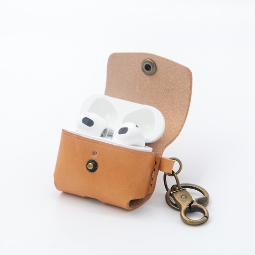 HarLex 手工皮革設計 可刻名Apple AirPods 3 耳機充電盒客制皮革保護套 真皮耳機盒