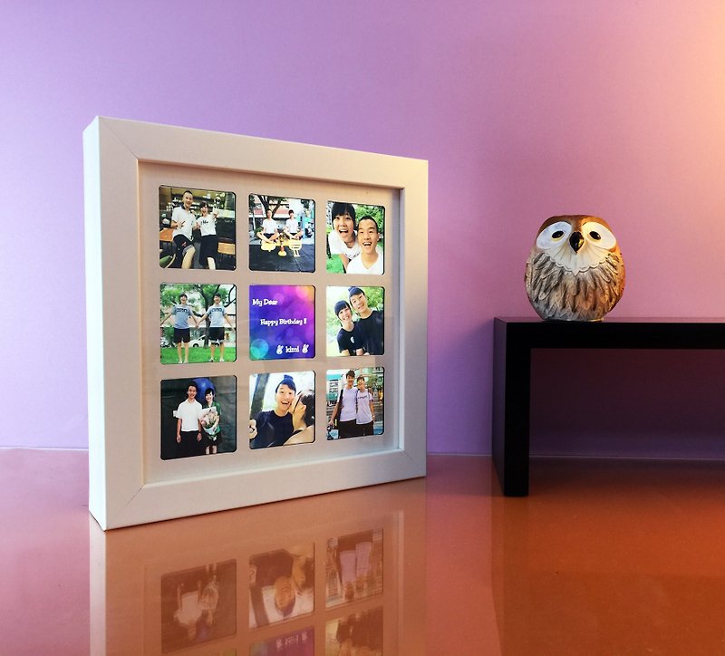 ( 7" )   Memory Light Box 3X3 Grid - Customized Portraits - Waterproof Material Multicolor