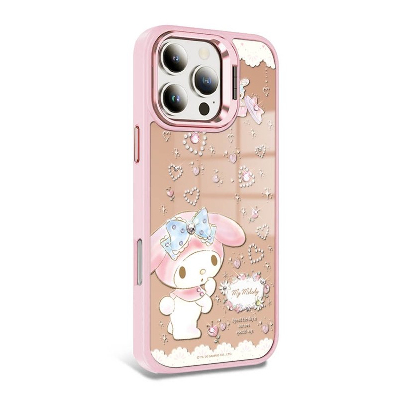 iPhone 全系列 軍規防摔合金框隱形立架鏡面鑽殼-愛星美樂蒂 - 手機殼/手機套 - 其他材質 多色