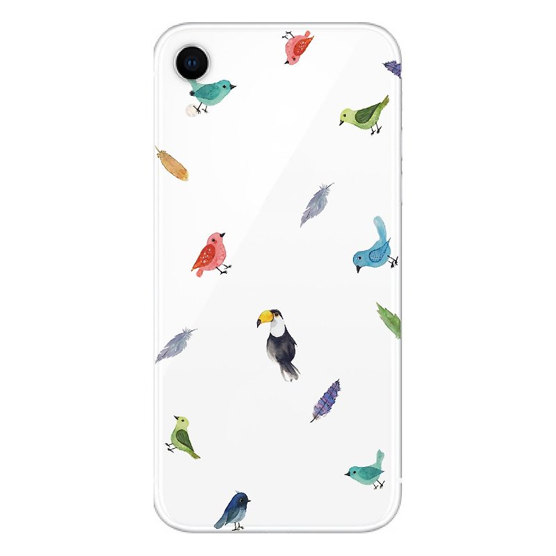 Bird pattern - mobile phone case | TPU Phone case anti-drop air pressure shell | can add word design - Phone Cases - Rubber Transparent