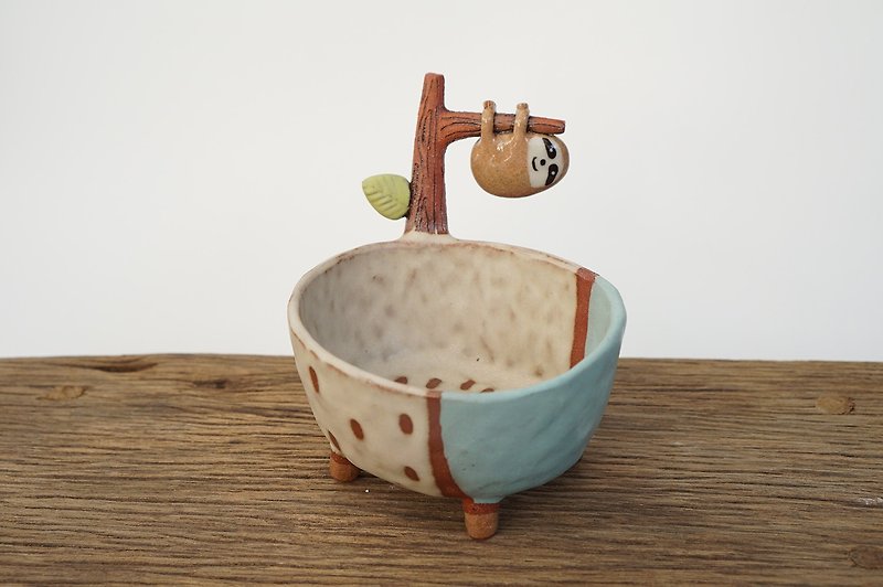 Sloth bowl , handmade ceramic. - Pottery & Ceramics - Pottery Multicolor