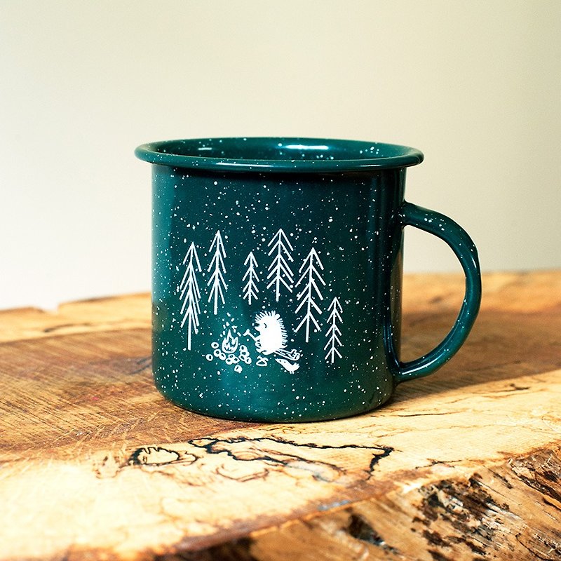Forest & Waves enamel mug / green - Mugs - Enamel Green