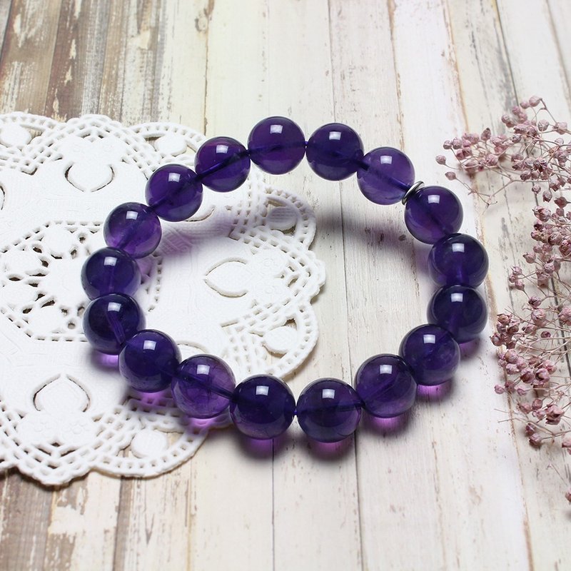 Brand Classic | Transfer Beads Brand Bracelet | Amethyst - สร้อยข้อมือ - คริสตัล สีม่วง