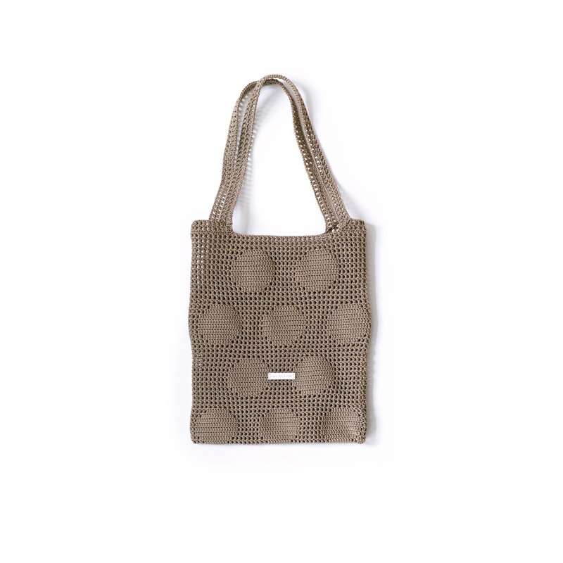 pdnb Polka Dot Mesh Bag/Handbag Khaki - กระเป๋าถือ - ไนลอน สีกากี