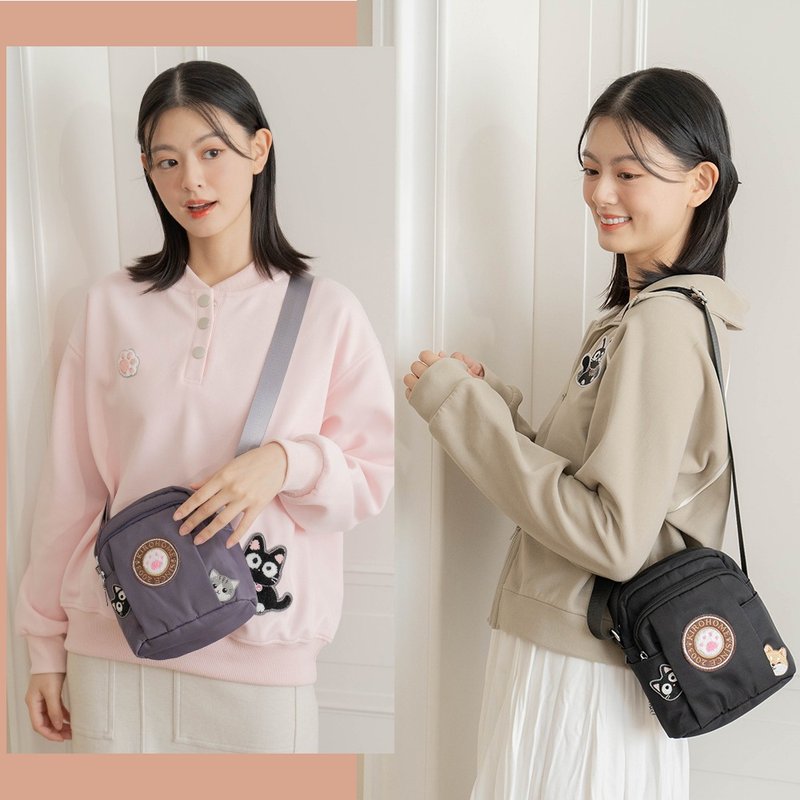 輕巧吐司包 小黑貓 小灰貓 柴犬 斜背包【330104】 - 側背包/斜背包 - 防水材質 紫色