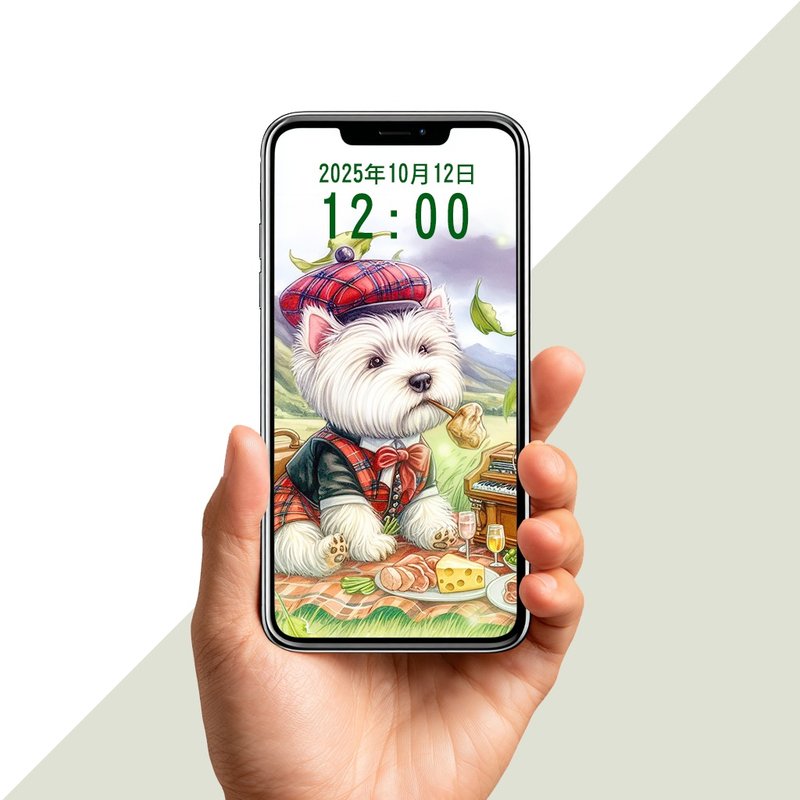 高地野餐趣 手機桌布插畫 8 張 1 套組 - 電腦手機桌布/貼圖/App 圖示 - 其他材質 