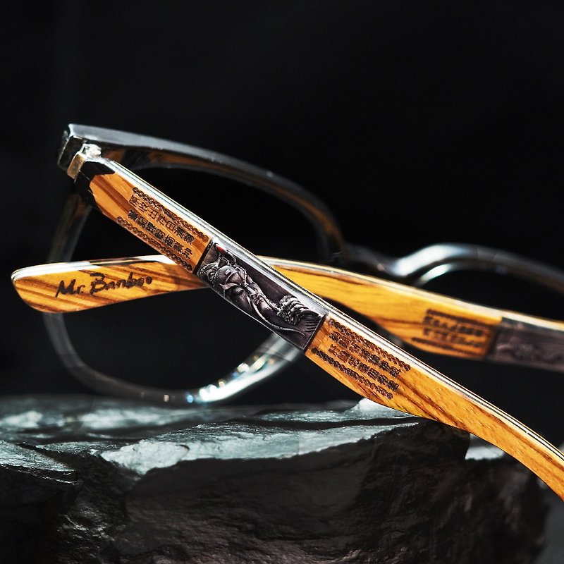 Guan Gong_Wu Caishen (faith craftsmanship on the bridge of the nose) Taiwan handmade glasses - Glasses & Frames - Wood 