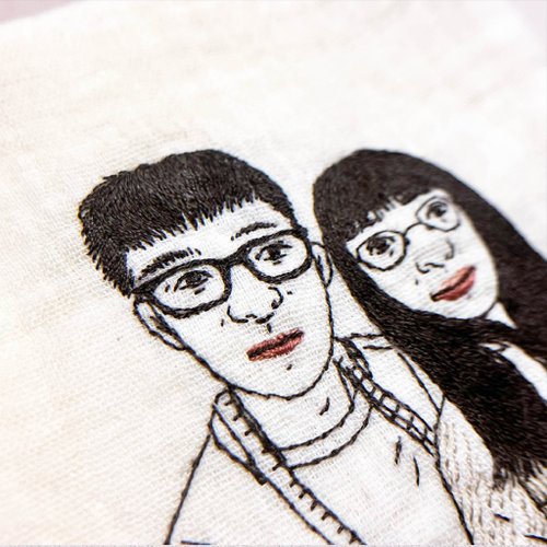Jyun design studio 刺繡設計工作室 手工刺繡棉紗小方巾 四層紗手帕 | 客製化禮物情人節禮物母親節禮