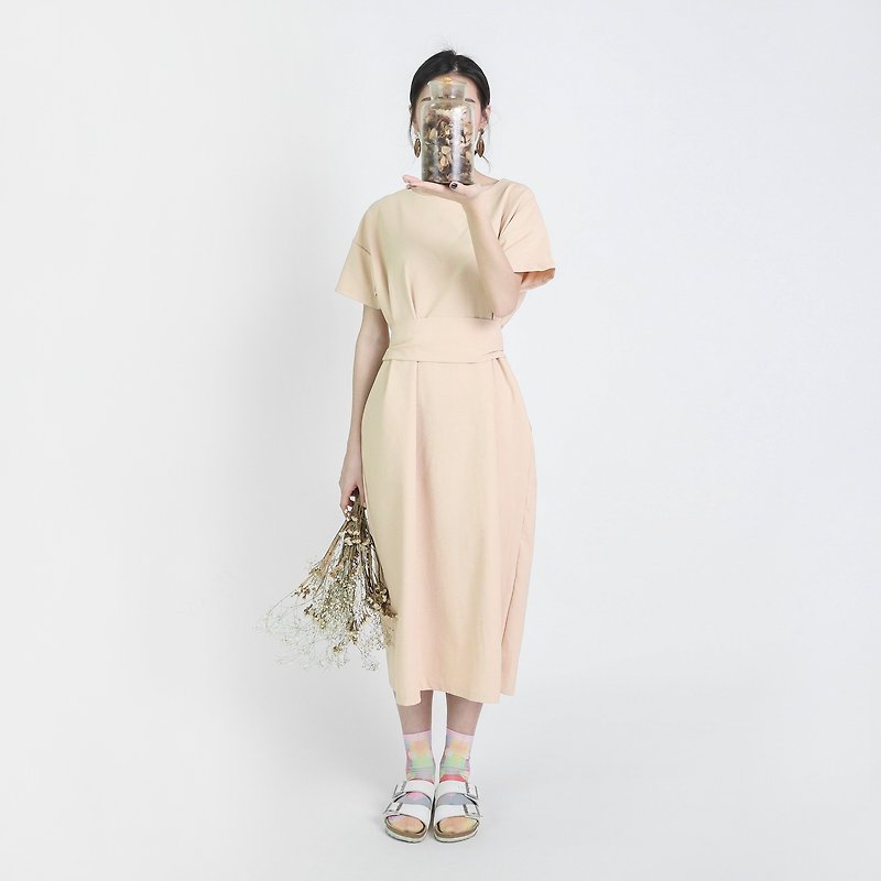 [Classic original] Dust_ dust change strap dress _CLD004_ cream - ชุดเดรส - ผ้าฝ้าย/ผ้าลินิน สีส้ม