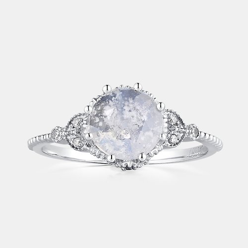 CIAO MEMORIAL GLASS ART 骨灰毛髮紀念玻璃 戒指 18K金戒指 - 復古鑽石設計 3 KRC06