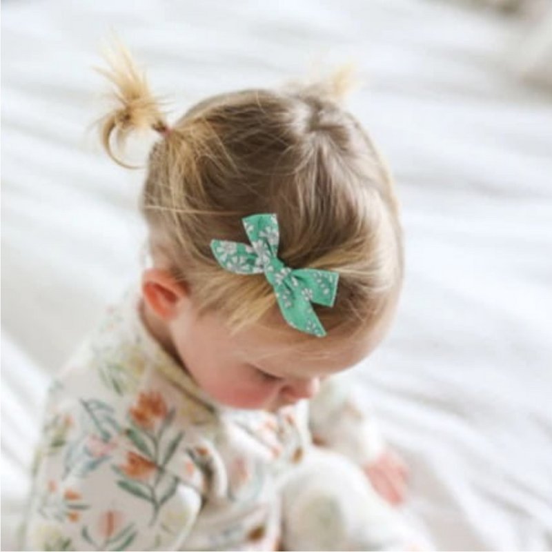 Australian Josie Joan's handmade bow children's hairpin - Emma - เครื่องประดับผม - ผ้าฝ้าย/ผ้าลินิน ขาว