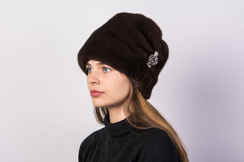 FurStyleUA Winter Real Mink Fur Women's Hat And Elegant Warm Women's Beanie Hat Real Fur