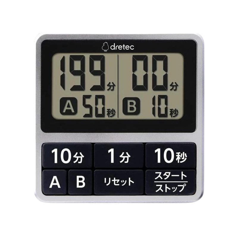 Dretec 防水雙計時器 T-618 - 時鐘/鬧鐘 - 塑膠 黑色