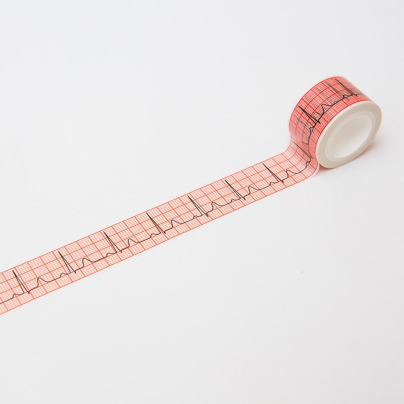 ECG paper tape (protecting sinus rhythm) - Washi Tape - Paper Red