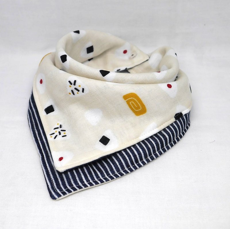 Japanese Handmade 6-layer-gauze Baby Bib - スタイ - コットン・麻 ブルー