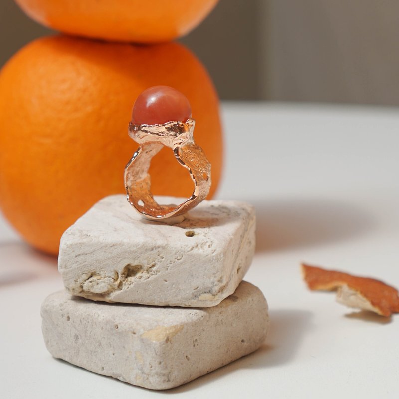 Orange Peel Ring - 戒指 - 半寶石 銀色