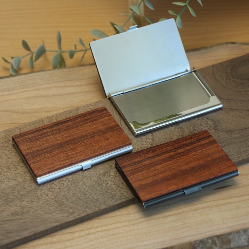 Ready stock-Honghuali wooden business card box - Card Holders & Cases - Wood Red