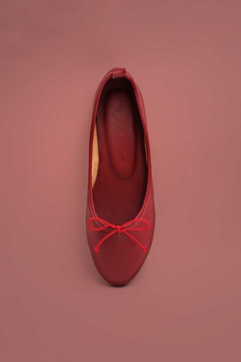 Gloves Ballet (burgundy) Dark Red | WL - รองเท้าบัลเลต์ - หนังแท้ สีแดง