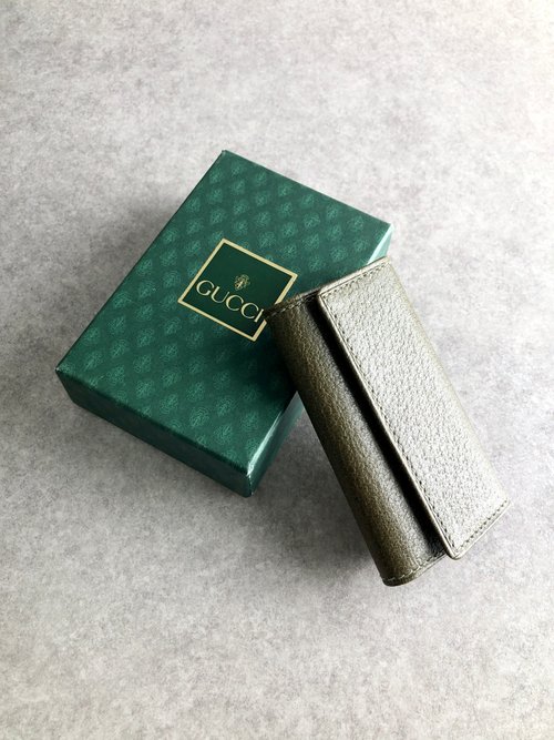 日本直送 名牌中古包 】GUCCI グッチ キーケース グリーン レザー 4連