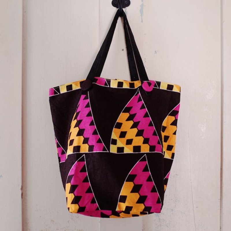 kitenge bucket bag wave - Handbags & Totes - Cotton & Hemp 