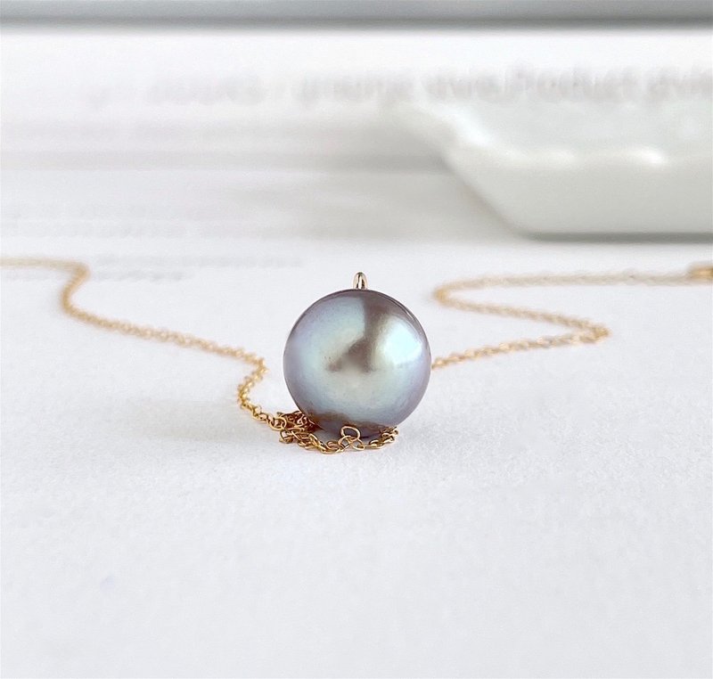 選べる 天然淡水真珠 グレープパープル ルベルパールのペンダントとネックレス  11,6mm~) - 項鍊 - 珍珠 紫色