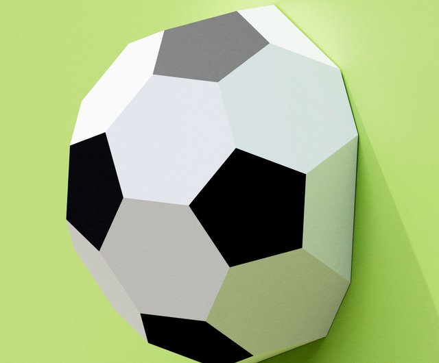 Digital DIY Paper Soccer Ball on the Wall 3D Papercraft PDF Shop HOBBYMO DIY Tutorials Reference Materials Pinkoi