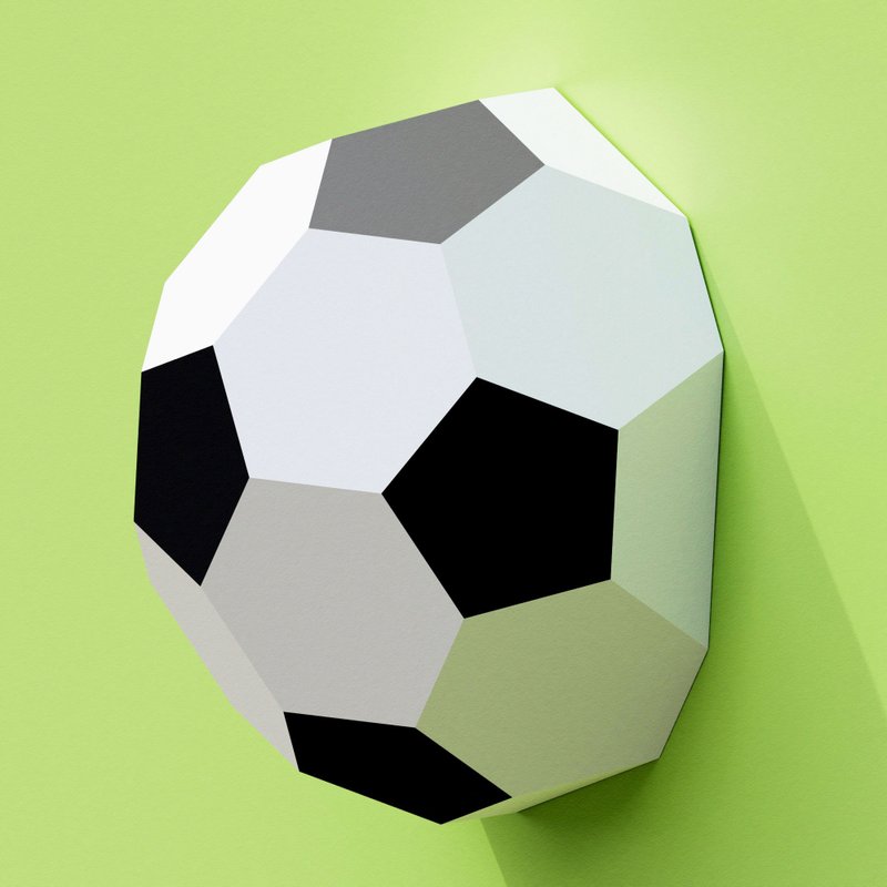 DIY Paper Soccer Ball on the Wall 3D Papercraft PDF - 手工藝教學/工具書 - 其他材質 